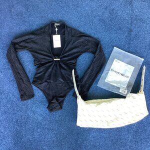Lace Bodysuit with Cutouts on Sides of Waist - Small - NWT